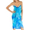 LA LEELA Women's Summer Beach Bikini Wraps Sarong Cover up Wrap Skirt Swimsuit Swimwear Cover Ups for Womens One Size Blue, Tie Dye Design - 4 of 4