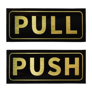 Unique Bargains Self-Adhesive Convenience Stores Push Pull Door Sign 1 Set - 1 of 4