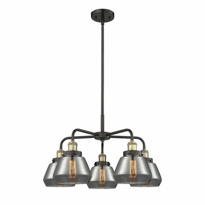 Fulton - 5 Light Stem Hung Chandelier In Art Deco Style-13.5 Inches Tall and 24.5 Inches Wide