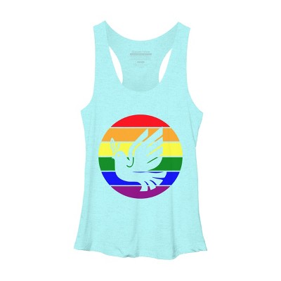 Design By CreativeHT Humans Dove Olive Branch Rainbow Pride By CreativeHT Racerback Tank Top