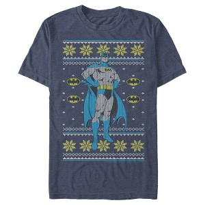 Men's Batman Ugly Christmas Dark Knight Pose T-Shirt - 1 of 3