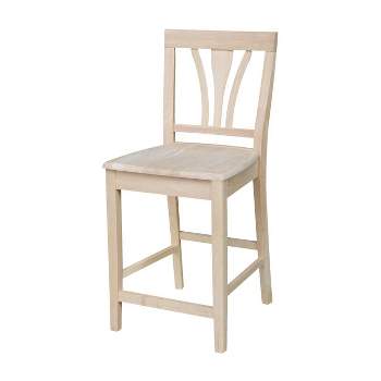 24" Fanback Counter Height Barstool Unfinished - International Concepts