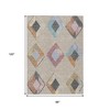 Beige Mauve And Charcoal Geometric Washable Indoor Outdoor Area Rug - 3 of 4