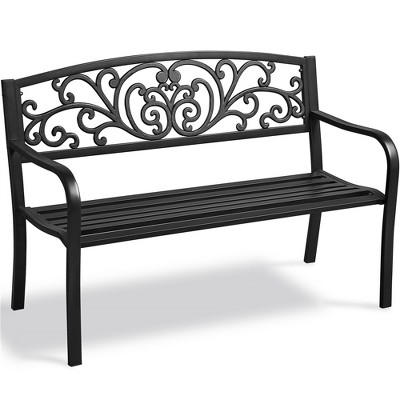 Yaheetech Outdoor Garden Metal Bench for Park Yard