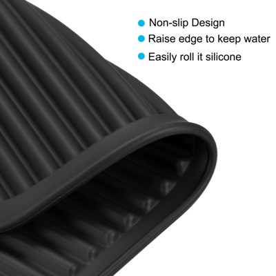 Black and Blue Silicone Dish Drying Mat Set