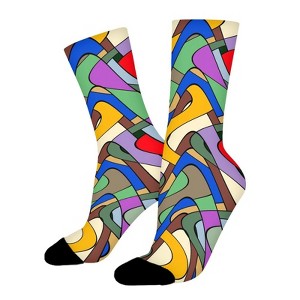 Art Wave Abstract Modern Women Printed Crew Socks Funny Funky Socks Soft Polyester Novelty Gifts for Artists Men - 1 of 1