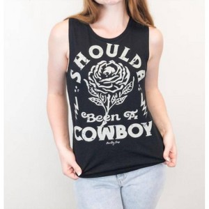 Women's Shoulda Been A Cowboy Tank Top - Country Deep - 1 of 4