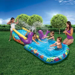 Banzai Kid Toddler Outdoor Inflatable My First Water Slide and Splash Pool