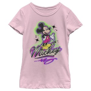 Girl's Disney Airbrushed Signature T-Shirt - 1 of 4