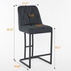2PCS Fabric Upholstered Button-Tufted Back Counter Height Bar Stools with Padded Seat and Metal Frame for Kitchen - 3 of 4