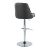 LumiSource Set of 2 Studded Marcel Barstools Chrome Metal/Black PU - 4 of 4