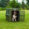 Dakota 283 Canine Rough and Tough Economy Pet Kennel, Heavy Duty Crate for Dogs and Cats with Ventilation Holes, Intermediate, Olive - 4 of 4