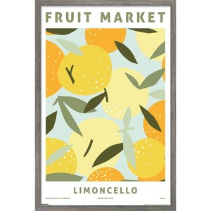 Trends International Reinders: Fruit Market - Limoncello Framed Wall Poster Prints Barnwood Framed Version 22.375" x 34" - 1 of 4