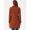 Allegra K Women's Elegant Notched Lapel Double Breasted Long Sleeve Winter Overcoat - 4 of 4