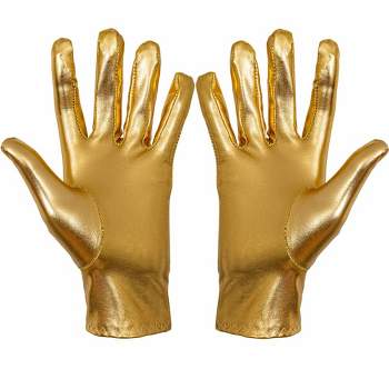Skeleteen Womens Metallic Costume Gloves - Gold