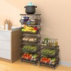 5/6-Tier Fruit Basket Rack Stackable Wire Basket Cart Vegetable Storage - 3 of 4