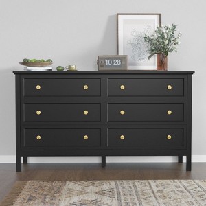 ORRD 6-Drawer Dresser, Wood Storage Cabinet with Black Handles, Modern Chest for Bedroom & Living Room - 1 of 4