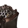 67" Vendome II Sofa Two Tone Dark Brown Synthetic Leather and Cherry Finish - Acme Furniture: Baroque Inspired, Crystal Button Tufting - 2 of 4