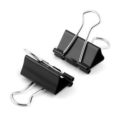 PiccoCasa Office Ticket File Paper Organized Clamps Metal Binder Clips 2.2x1.3x0.6inches Black 12 Pcs