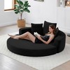 Okak Corduroy Lounge Convertible Floor Sofa Bed with Pillows,Round Futon Couch Sleeper Sofa for Living Room,Bedroom - 3 of 4