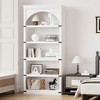 Arched Bookcase 5 Shelf Bookshelf 68.7" Tall Bookcase Farmhouse Curved Storage Rack Bookshelves - 4 of 4