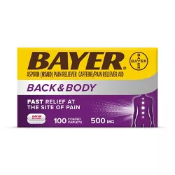 Bayer Extra Strength Pain Reliever Back and Body 500mg Caplets Tablets - Aspirin (NSAID) - 100ct