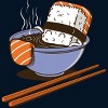 Men's Design By Humans Sushi Bath Time By FernandoSala T-Shirt - 2 of 4