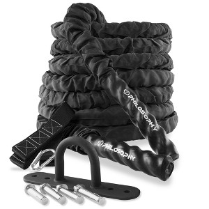 Philosophy Gym Exercise Battle Rope with Cover and Anchor Kit for Fitness Training, Conditioning - 1 of 4