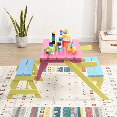 VYNXARIA KID'S MULTI-FUNCTIONAL ARM CHAIR,TABLE+ 2 BENCHES