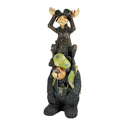 Design Toscano Back Woods Hunting Buddies, Moose And Bear Statue