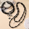 Gothic Cross Choker Necklace - Layered Black Bead Chain, Unisex Grunge Gift for Halloween - 3 of 4