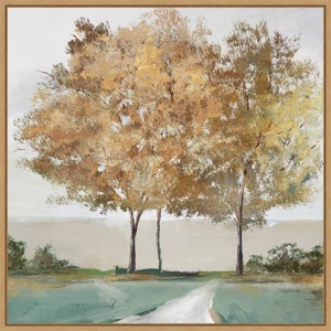 22" x 22" Golden Forest Shimmer by Isabelle Z Framed Canvas Wall Art - Amanti Art: Hand-Stretched, Sawtooth Back - 1 of 4