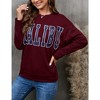 Sweatshirt For Women Lightweight Spring Holiday MALIBU Letter Graphic Crewneck Long Sleeve Pullover Sweatshirt - 3 of 4