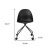 HomeRoots Black Steel and Heavy Duty Plastic Swivel Rolling Conference Office Chair - 3 of 4