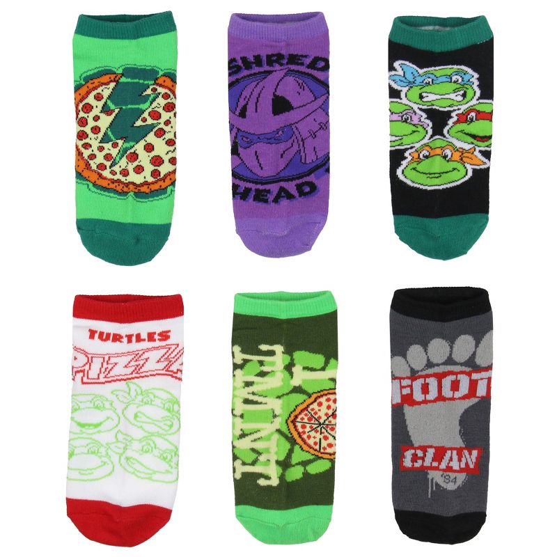 Teenage Mutant Ninja Turtles Socks Adult TMNT Themed Designs Mix And Match Ankle Socks Multicoloured, 1 of 5