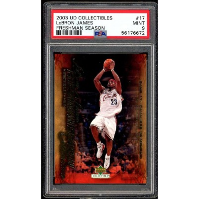 Lebron James Rookie Card 2003 UD Collectibles Freshman Season #17 PSA 9
