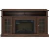 Homy Casa 65" TV Stand with Glass Cabinet Doors and Open Media Storage for Living Room - 2 of 4