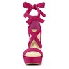Allegra K Women's Open Toe Soft Insole Lace Up Platform Block Heel Sandals - 2 of 4