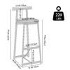 Lyngins Set of 3 Counter Height Bar Stools (27" High) with Steel Base, Armless Dining Chair with Back for Kitchen Island, Waterproof Counter Stools - 3 of 4