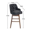 Zeus & Ruta 39.76 in. Counter Height 360 Degree Swivel Bar Stools Set of 2 with Footrest - 2 of 4