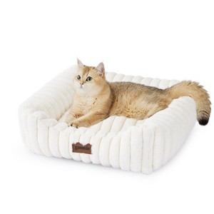 ZOMISIA Cat Beds - Rectangle Orthopedic Pet Bed with Fluffy Washable Cover and Anti-Slip Bottom - 1 of 4
