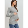 Hello Miz Women's Ribbed Long Sleeve Mock Neck Maternity Top - 2 of 4