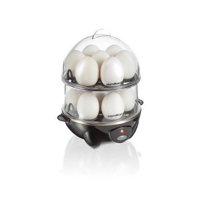 Hamilton Beach Rapid 14 Egg Cooker 25508: Electric Egg Boiler & Steamer, Hard Boiled & Poacher, 300W, Black