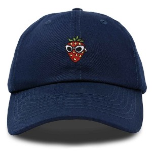 Dalix Strawberry Embroidered Cap Cotton Baseball Summer Cool Dad Hat Womens - 1 of 4