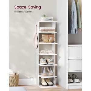 7-Tier Vertical Shoe Rack, 43.5" Tall Narrow Shoe Organizer with 2 Hooks & Anti-Tip Kit, Space-Saving Corner Shelf for Entryway Bedroom - 1 of 4