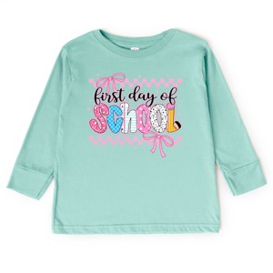 The Juniper Shop First Day Of School Checker Border Toddler Long Sleeve Tee - 1 of 4
