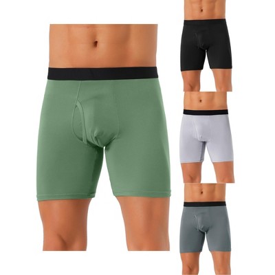 INSPIRE CHIC Men's 4 Pack Lightweight Stretch Open-fly Basic Boxer Briefs