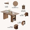 Jojoka 63 Inch Large Rectangle Dining Table for 4-6 People, Thick Wood Farmhouse Kitchen Table with Storage Shelves for Dining Room, Apartments - 4 of 4