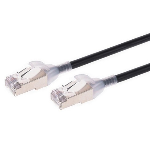 Monoprice Cat6A Ethernet Patch Cable - 1 Feet - Black | Snagless, Double Shielded, Component Level, CM, 30AWG - SlimRun Series - image 1 of 4