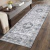 Washable Indoor Vintage Floral Print Living Room Bedroom Area Rugs, Low Pile Non Slip Floor Carpet for Dining Room Home - 4 of 4